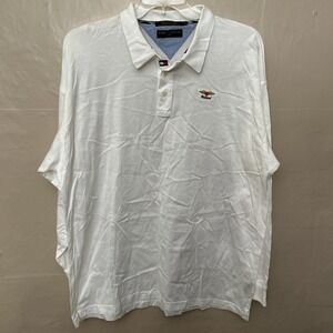 tommy hilfiger‎ shirt men XL White Polo Long Sleeve Golf